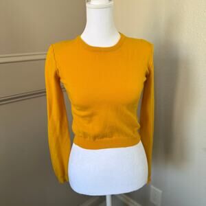 Pull & Bear EUR XS Mustard Soft Crop Sweater -G0211